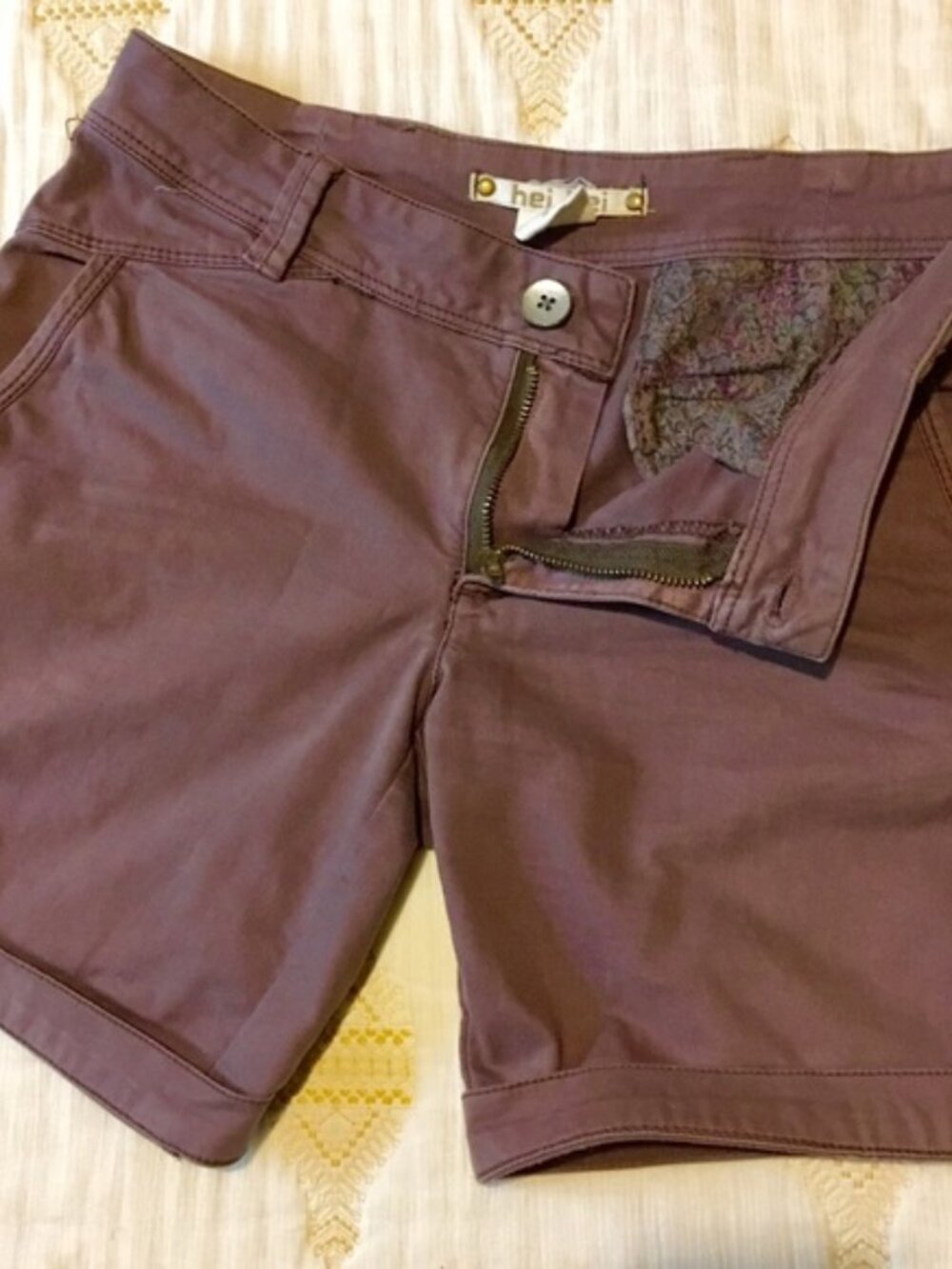 Hei Hei Cotton Shorts with floral lining, Size 4